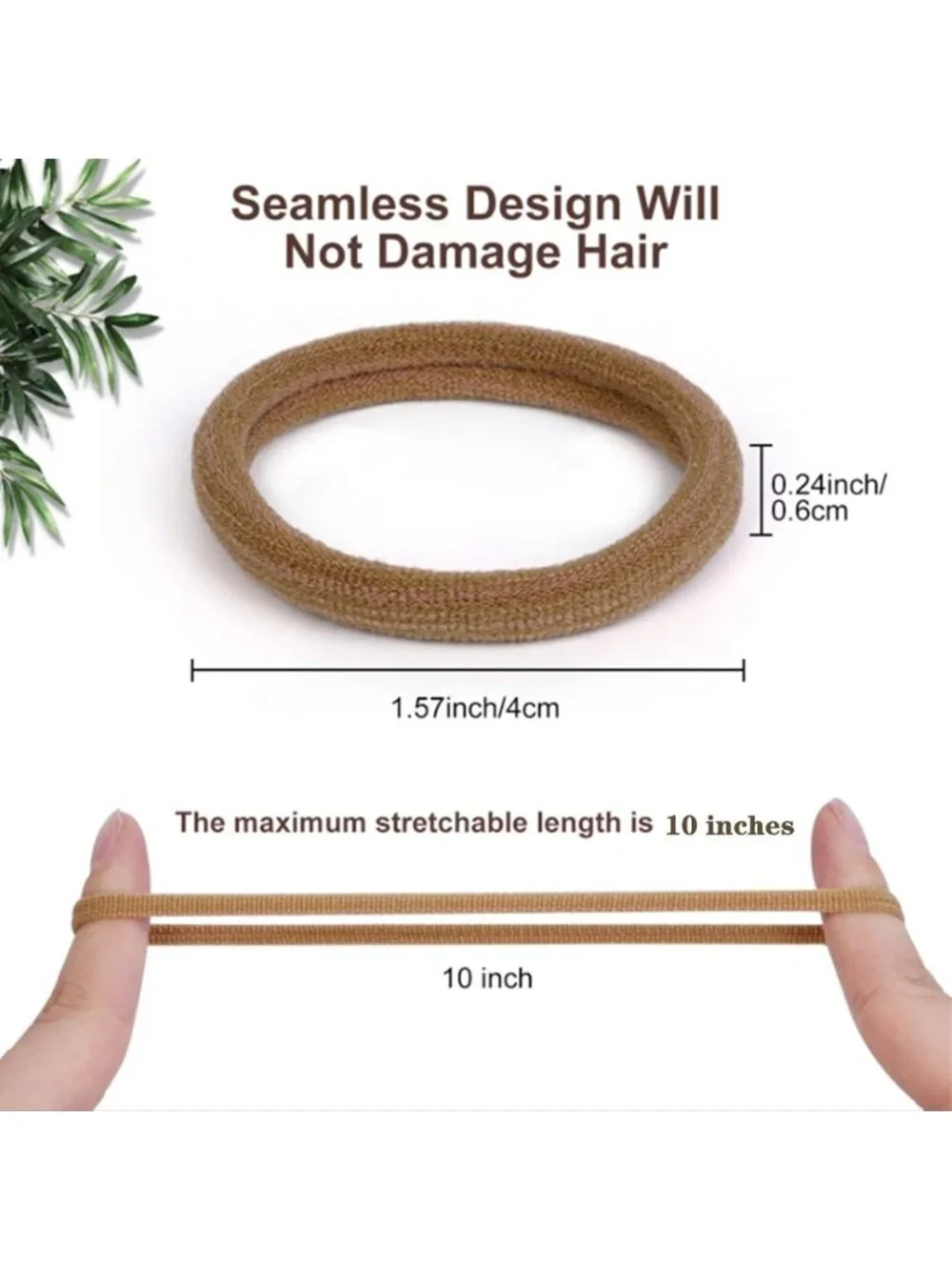 100 Pcs No Damage Elastic Hair Ties - Thick Seamless Ponytail Holders for Women
